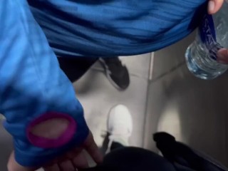 641638aa6165c My gym partner and I found each other horny and ended up masturbating in the gym bathroom.