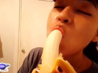 65aa1063dc7c1 Saturn Squirt trucker talks to you very dirty and vulgar while she sucks you and eats the banana 👅