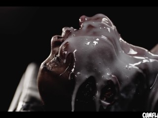 67490c8e3d995 Extreme Interracial Cumflation - Sexy Black Girl Zaawaadi Filled With Loads Of CUM Inside Her Pussy