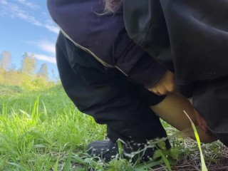 681b3c0d7c602 Teen pissing in nature