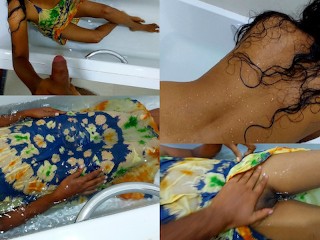 683d38720f5d6 Sri Lankan - Step Bro comes when I'm in the Bathtub " Hey I'm your Step Sister" - Asian Hot Couple