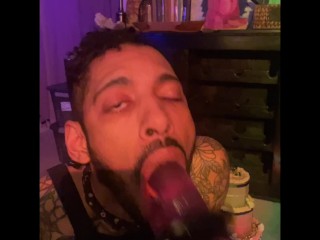 684cd11b26a49 Faggot Makes Stupid Faces on Plastic Dick