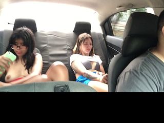 687bf0e2a7d50 Two horny friends masturbate in my car on the way home