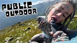 6889f5118c535 Public Blowjob from Tattoo Hippie - Facial Outdoor in the Nature