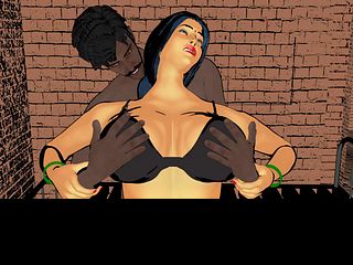 688c98e0471e9 The sexy woman got aroused after seeing the penis of the tractor driver and the laborer