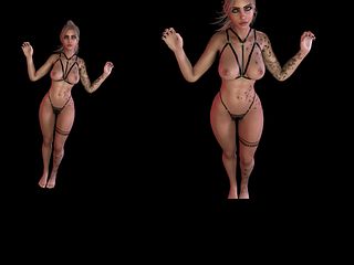 688cdd6b9c067 Blonde Fitness babe with tattoo and sexy lingerie dances very sexy for you (Full Video)