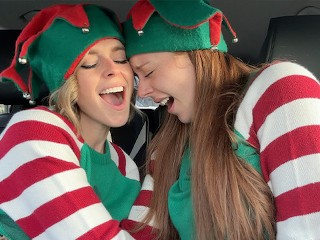 ph63972fd27d51c Nadia Foxx & Serenity Cox as Horny Elves cumming in drive thru with remote controlled vibrators / 4K