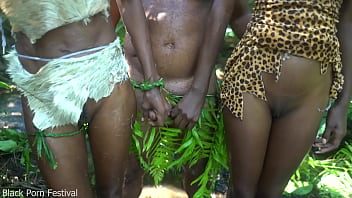 video.ohhadpmc168 2 African tribe girl having fun with the village chief in the middle of the forrest