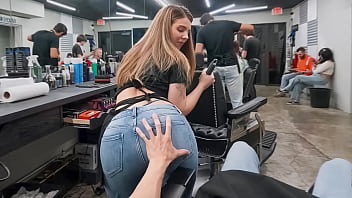 video.ohpodkda8e4 Groping the Slutty Young Cleaner’s Ass in the Barbershop - PervTeen