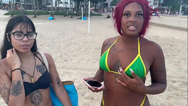 I called two girls over to the beach to film porn and offered them money. Do you think they'd accept?