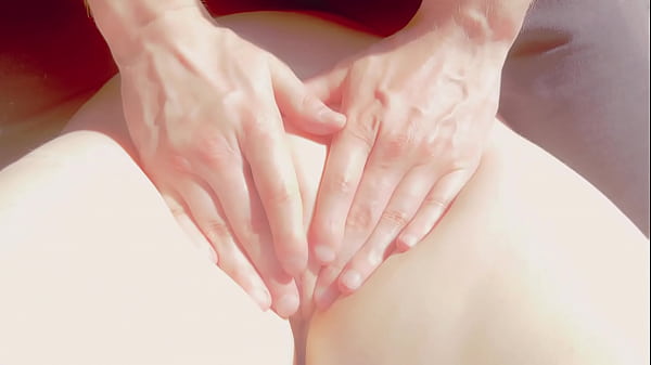 Step daddy gives a sensual massage to my small tight pussy with a clit orgasm