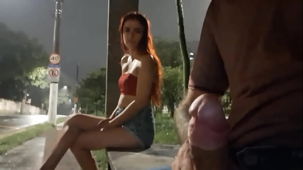 video.ucvbkkd7b85 Risky handjob on the street for hot redhead at the bus stop
