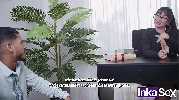 A lawyer with big tits and a huge ass helps her client get a dark-haired man with a big penis out of jail in exchange for a good fuck in her office. — video thumbnail