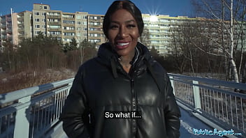 Public Agent Josy Black shows her big beautiful black ass whilst riding a big fat dick — video thumbnail