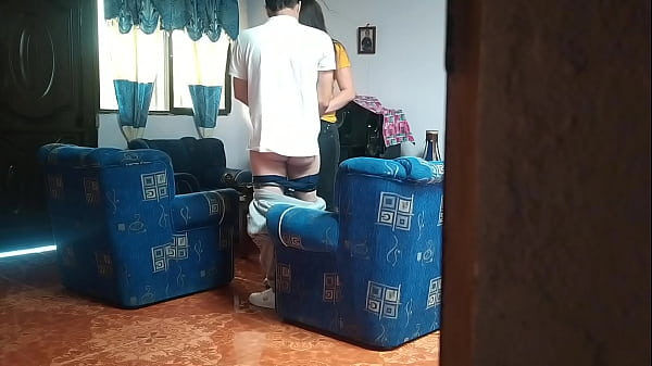 My stepsister thinks no one is home and fucks her boyfriend in the living room. I'll tell on her — video thumbnail