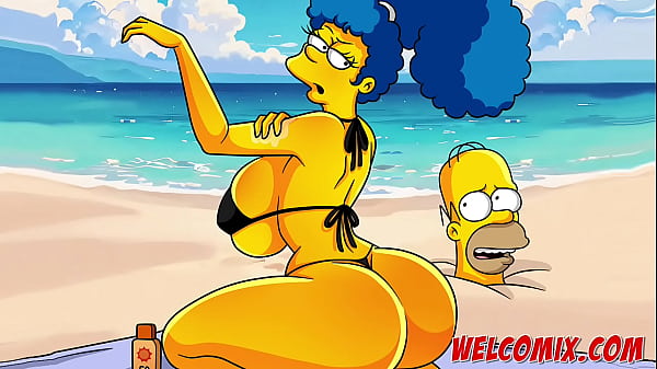 Burying it deep in the sand! Cheating on her husband on the beach! Simpsons comics — video thumbnail